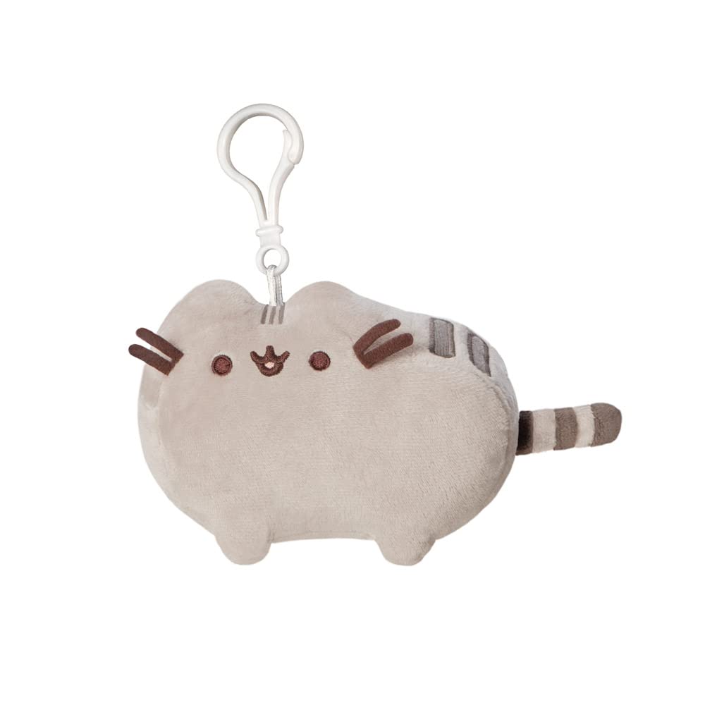 Aurora, 61534, Classic Pusheen Keyring, Soft Toy, Grey, 8 cm